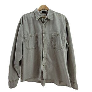 Bugle Boy Shirt Mens XL Khaki Tan Long Sleeve Cotton Button Down Pockets